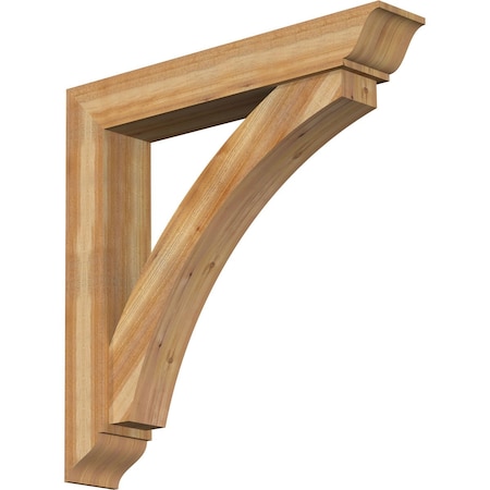 Thorton Traditional Rough Sawn Bracket W/ Offset Brace, Western Red Cedar, 8W X 46D X 46H